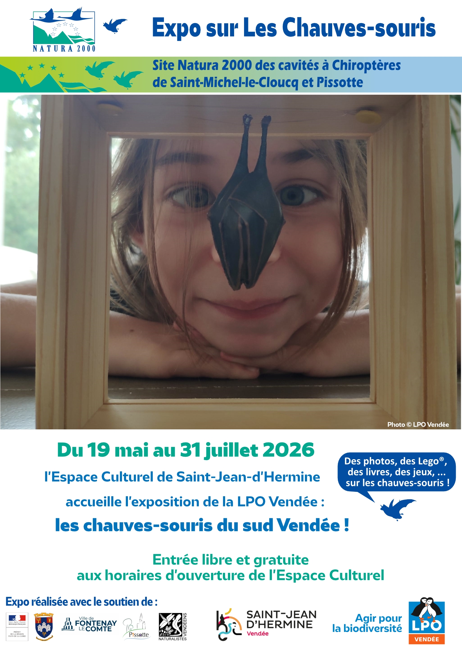 Exposition "Les chauves-souris du sud Vendée" du 18 mai au 31 juillet 2026 à l'espace culturel Joseph Martin à Sainte-Hermine